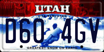 UT license plate D604GV