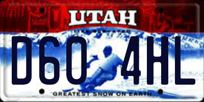 UT license plate D604HL