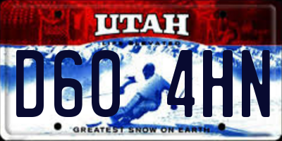 UT license plate D604HN