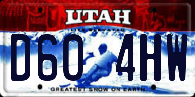 UT license plate D604HW