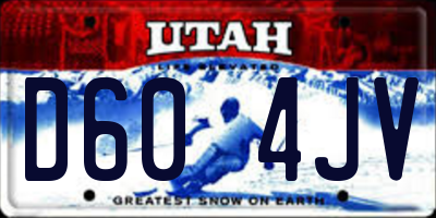 UT license plate D604JV
