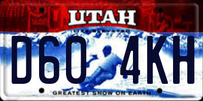 UT license plate D604KH