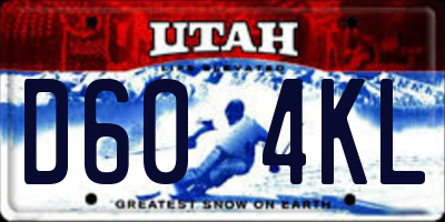 UT license plate D604KL
