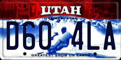 UT license plate D604LA