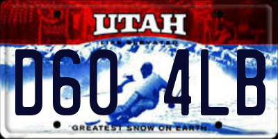 UT license plate D604LB