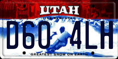 UT license plate D604LH