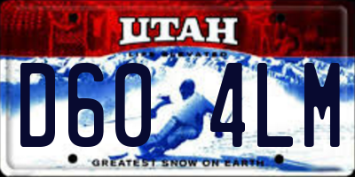 UT license plate D604LM