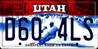 UT license plate D604LS