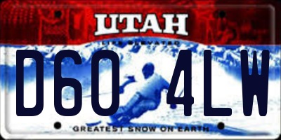 UT license plate D604LW