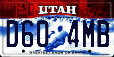 UT license plate D604MB