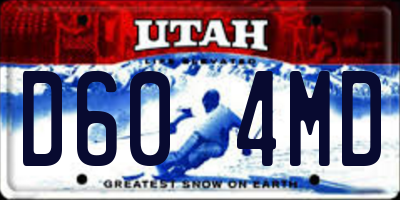 UT license plate D604MD