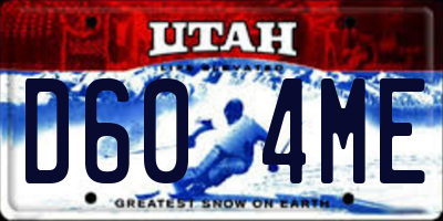 UT license plate D604ME