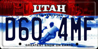 UT license plate D604MF