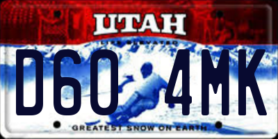 UT license plate D604MK