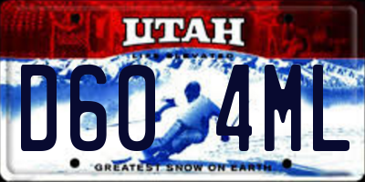 UT license plate D604ML