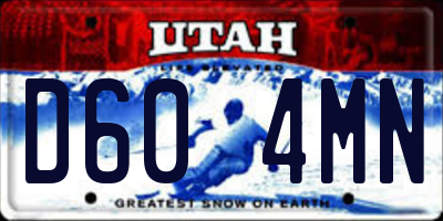 UT license plate D604MN