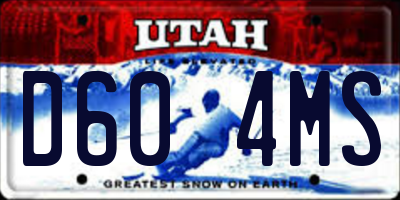 UT license plate D604MS