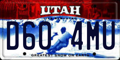 UT license plate D604MU