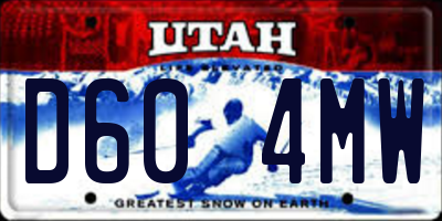 UT license plate D604MW