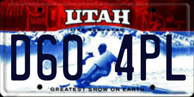 UT license plate D604PL