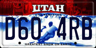 UT license plate D604RB