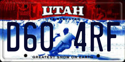 UT license plate D604RF
