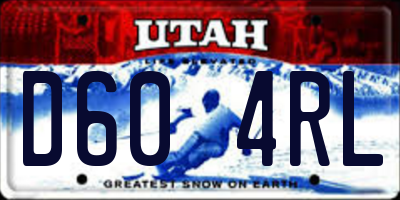 UT license plate D604RL