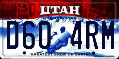UT license plate D604RM