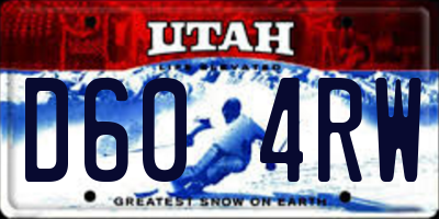 UT license plate D604RW