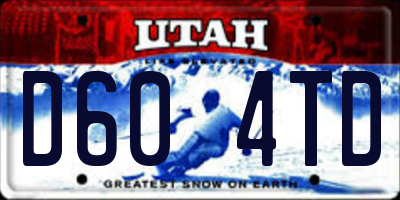 UT license plate D604TD