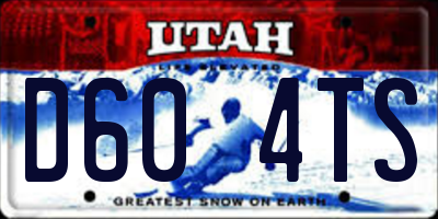 UT license plate D604TS