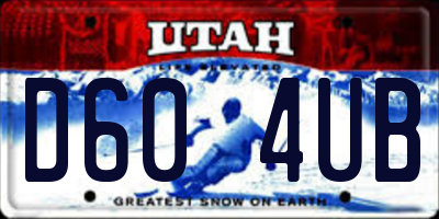 UT license plate D604UB