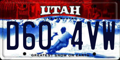 UT license plate D604VW