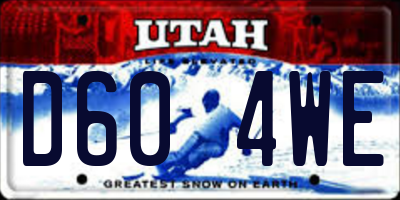 UT license plate D604WE