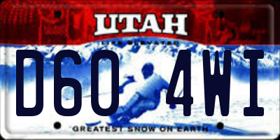 UT license plate D604WI
