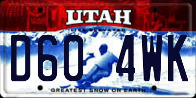UT license plate D604WK