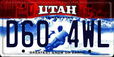 UT license plate D604WL