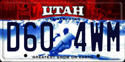 UT license plate D604WM