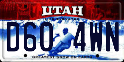 UT license plate D604WN