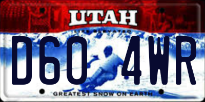 UT license plate D604WR