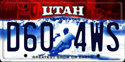 UT license plate D604WS