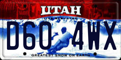UT license plate D604WX