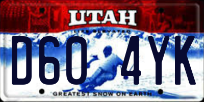 UT license plate D604YK