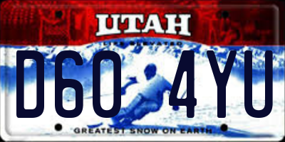UT license plate D604YU
