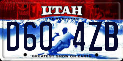 UT license plate D604ZB