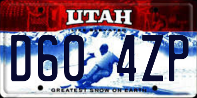 UT license plate D604ZP