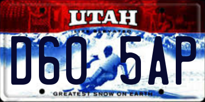 UT license plate D605AP