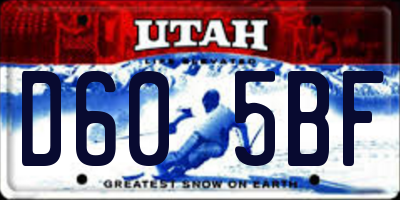 UT license plate D605BF