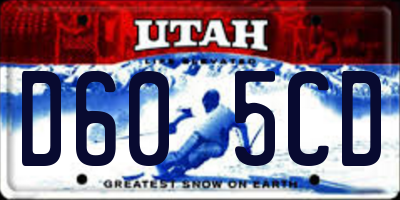 UT license plate D605CD