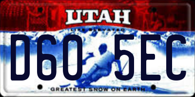 UT license plate D605EC